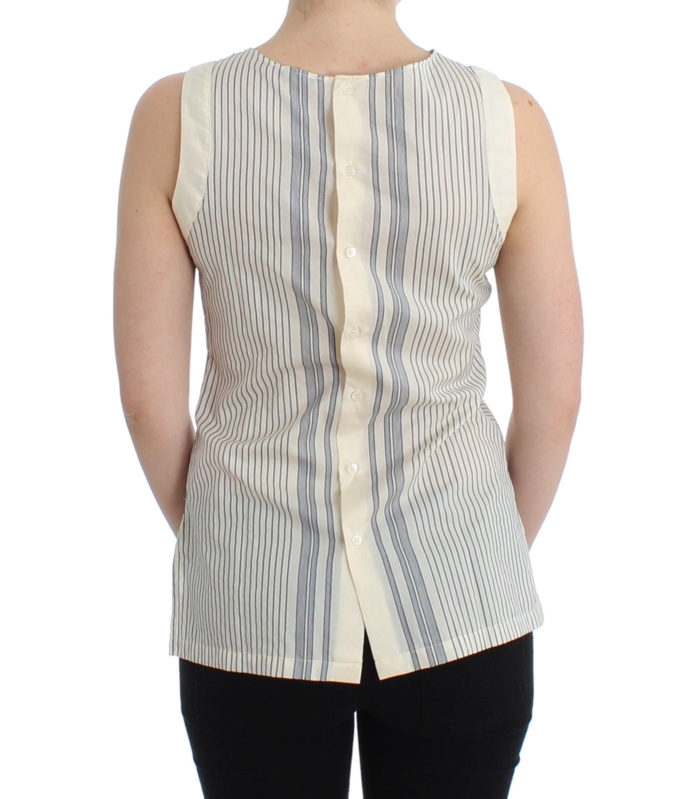 Ermanno Scervino Beachwear Striped Top Blouse Shirt Bow Tank $578.00 Ermanno Scervino Luzworld