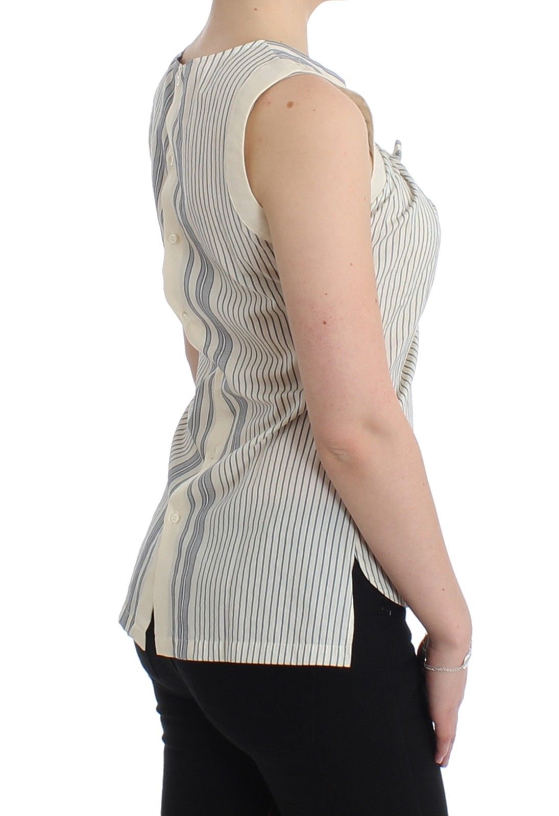 Ermanno Scervino Beachwear Striped Top Blouse Shirt Bow Tank $578.00 Ermanno Scervino Luzworld