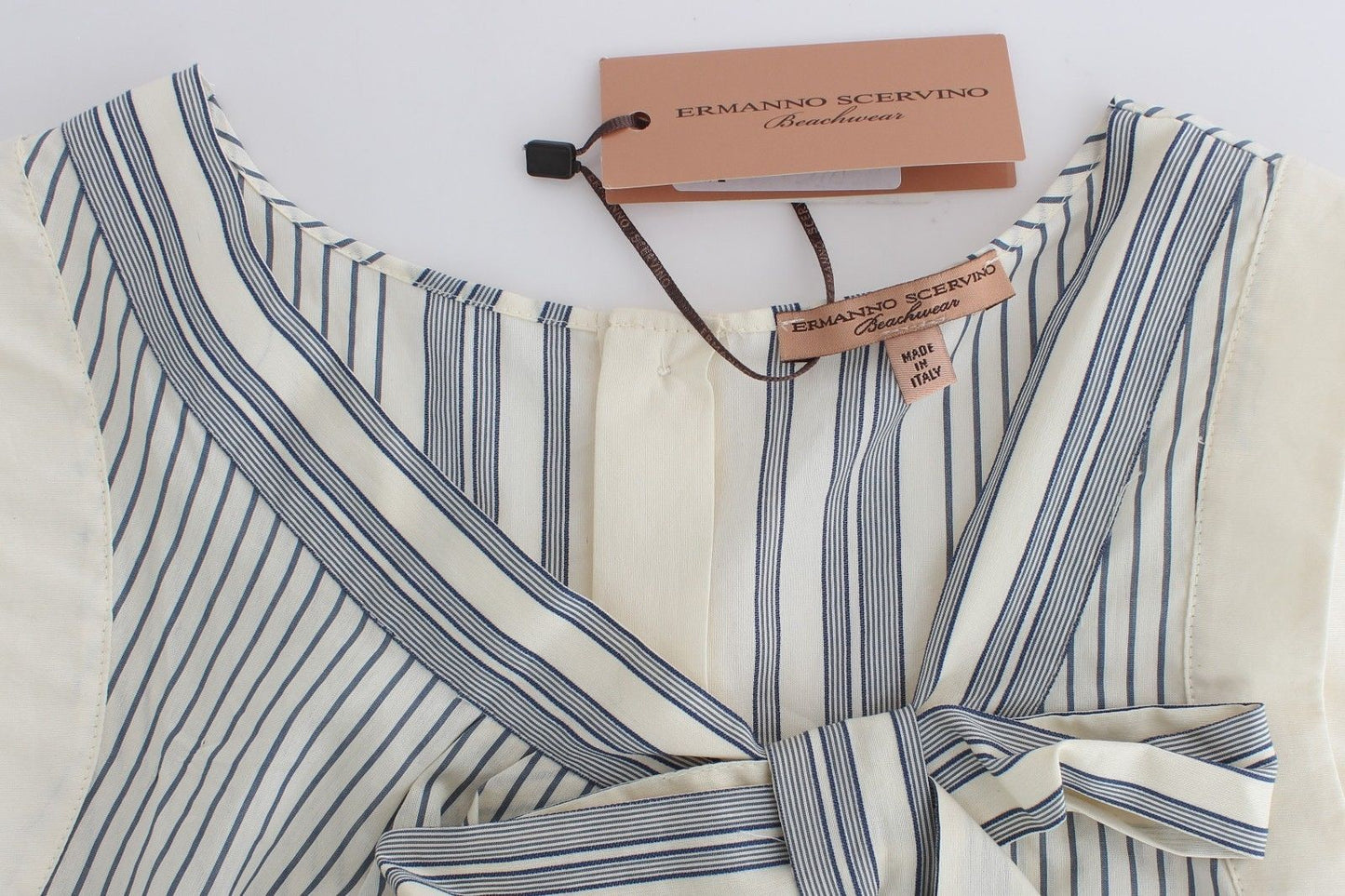 Ermanno Scervino Beachwear Striped Top Blouse Shirt Bow Tank $578.00 Ermanno Scervino Luzworld