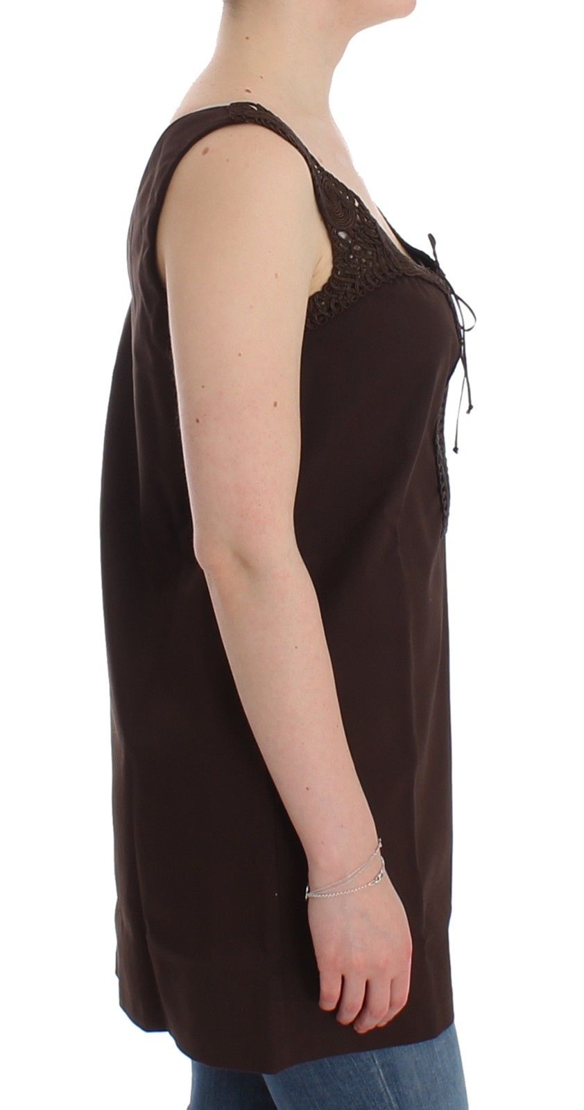 Ermanno Scervino Beachwear Brown Cotton Stretch Tunic Dress $784.00 Ermanno Scervino Luzworld