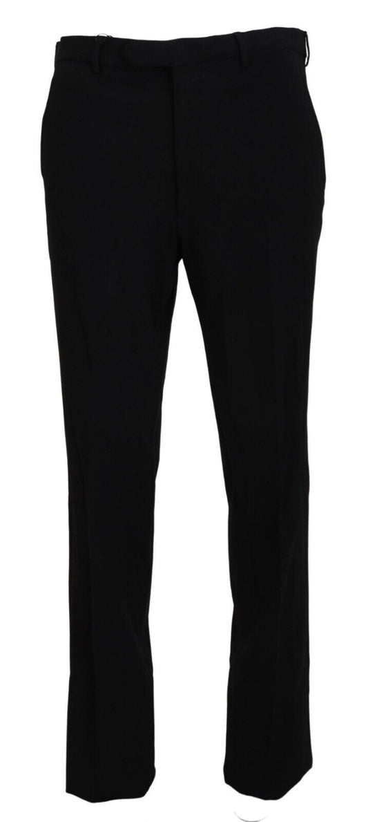BENCIVENGA Black Straight Fit Men Formal Trousers Pants $272.00 BENCIVENGA Luzworld