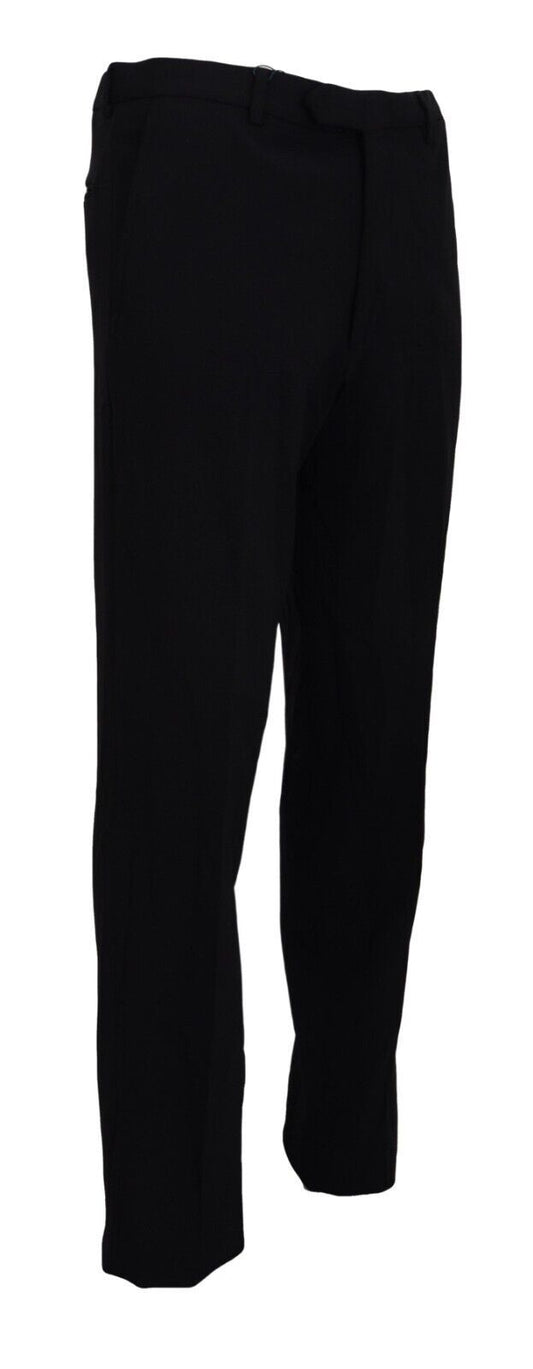 BENCIVENGA Black Straight Fit Men Formal Trousers Pants $272.00 BENCIVENGA Luzworld