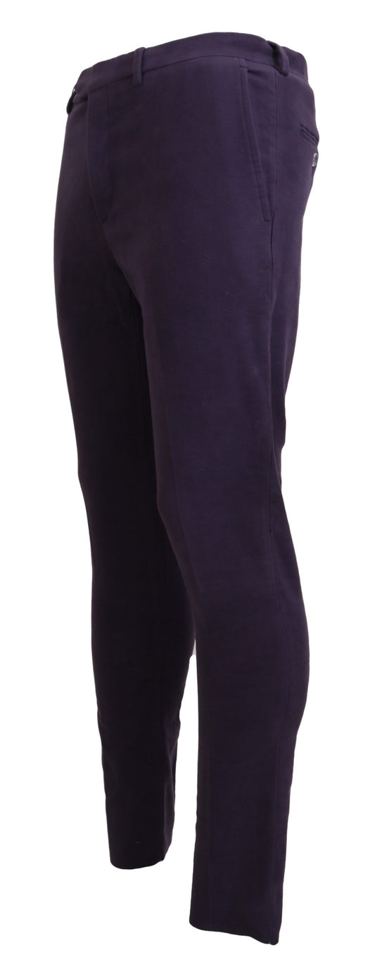 BENCIVENGA Purple Pure Cotton Tapered Mens Pants $231.00 BENCIVENGA Luzworld