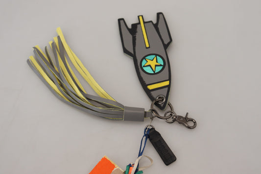 MSGM Multicolor Rocket Ship Silver Tone Metal Keychain $268.00 MSGM Luzworld
