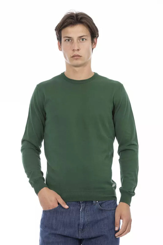 Baldinini Trend Green Cotton Men Sweater $472.00 Baldinini Trend Luzworld