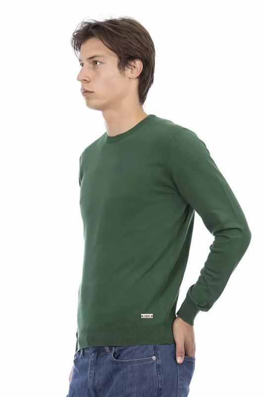 Baldinini Trend Green Cotton Men Sweater $472.00 Baldinini Trend Luzworld