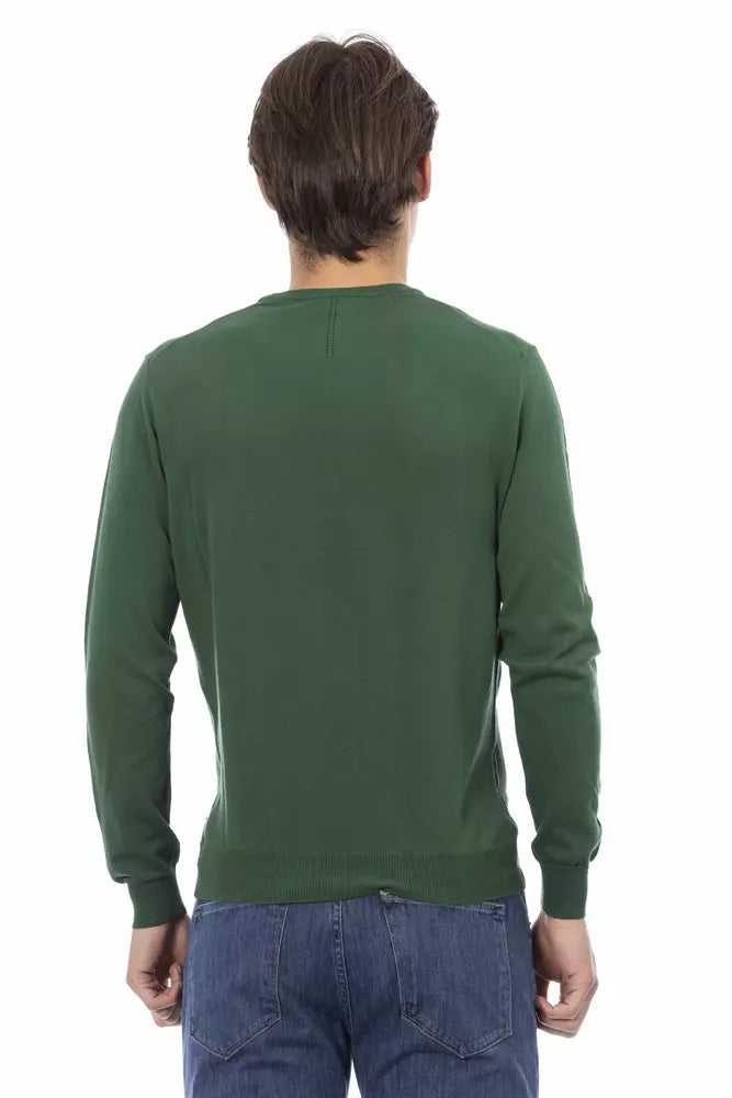 Baldinini Trend Green Cotton Men Sweater $472.00 Baldinini Trend Luzworld