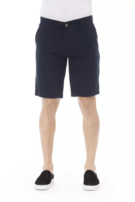 Baldinini Trend Blue Cotton Men's Bermuda Short $221.00 Baldinini Trend Luzworld