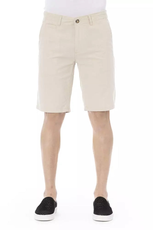 Baldinini Trend Beige Cotton Men Bermuda Short $221.00 Baldinini Trend Luzworld