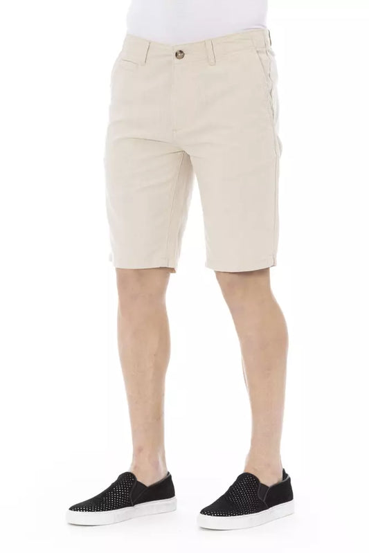 Baldinini Trend Beige Cotton Men Bermuda Short $221.00 Baldinini Trend Luzworld
