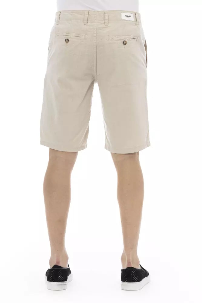 Baldinini Trend Beige Cotton Men Bermuda Short $221.00 Baldinini Trend Luzworld