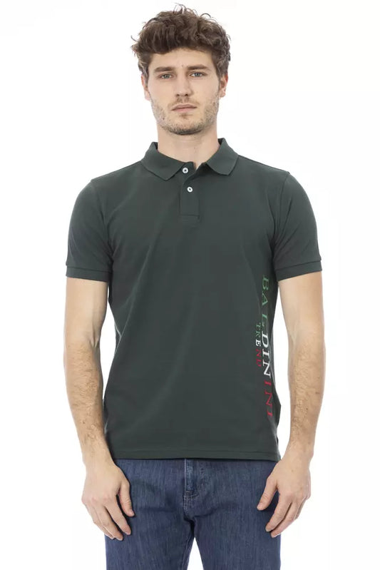 Baldinini Trend Green Cotton Men Polo Shirt $200.00 Baldinini Trend Luzworld