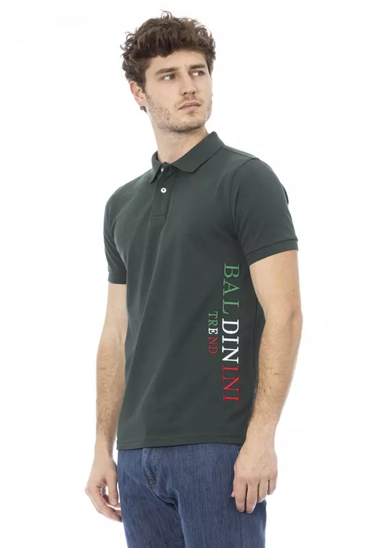 Baldinini Trend Green Cotton Men Polo Shirt $200.00 Baldinini Trend Luzworld