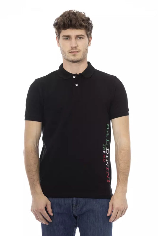 Baldinini Trend Black Cotton Men Polo $200.00 Baldinini Trend Luzworld