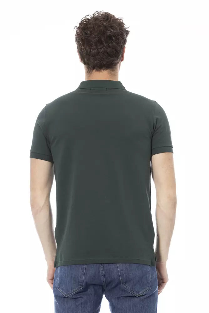 Baldinini Trend Green Cotton Men Polo Shirt $200.00 Baldinini Trend Luzworld