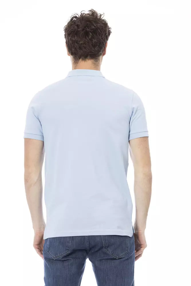 Baldinini Trend Light Blue Cotton Men Polo Shirt $200.00 Baldinini Trend Luzworld