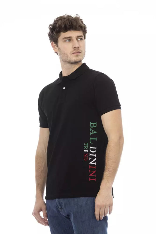 Baldinini Trend Black Cotton Men Polo $200.00 Baldinini Trend Luzworld