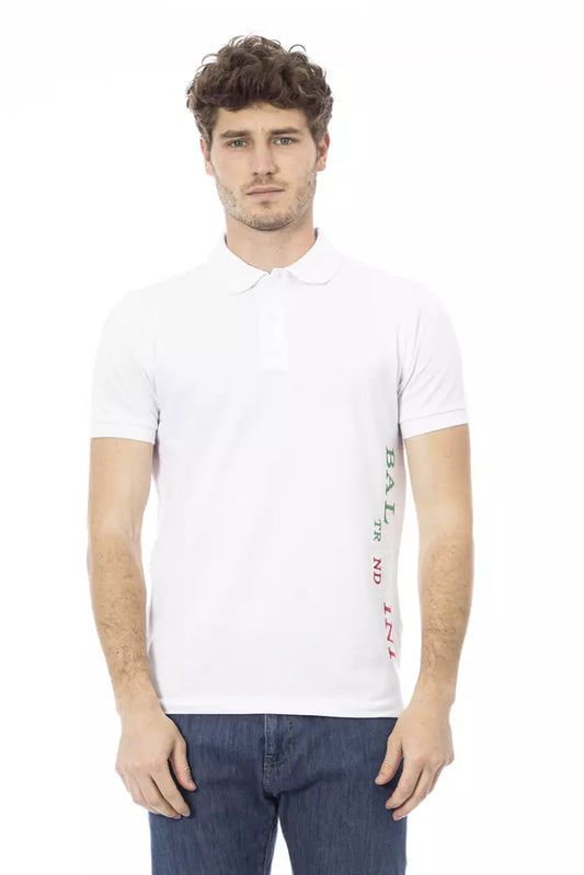 Baldinini Trend White Cotton Men Polo Shirt $200.00 Baldinini Trend Luzworld