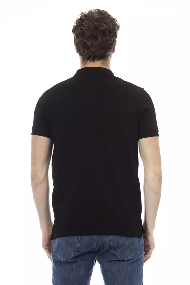 Baldinini Trend Black Cotton Men Polo $200.00 Baldinini Trend Luzworld