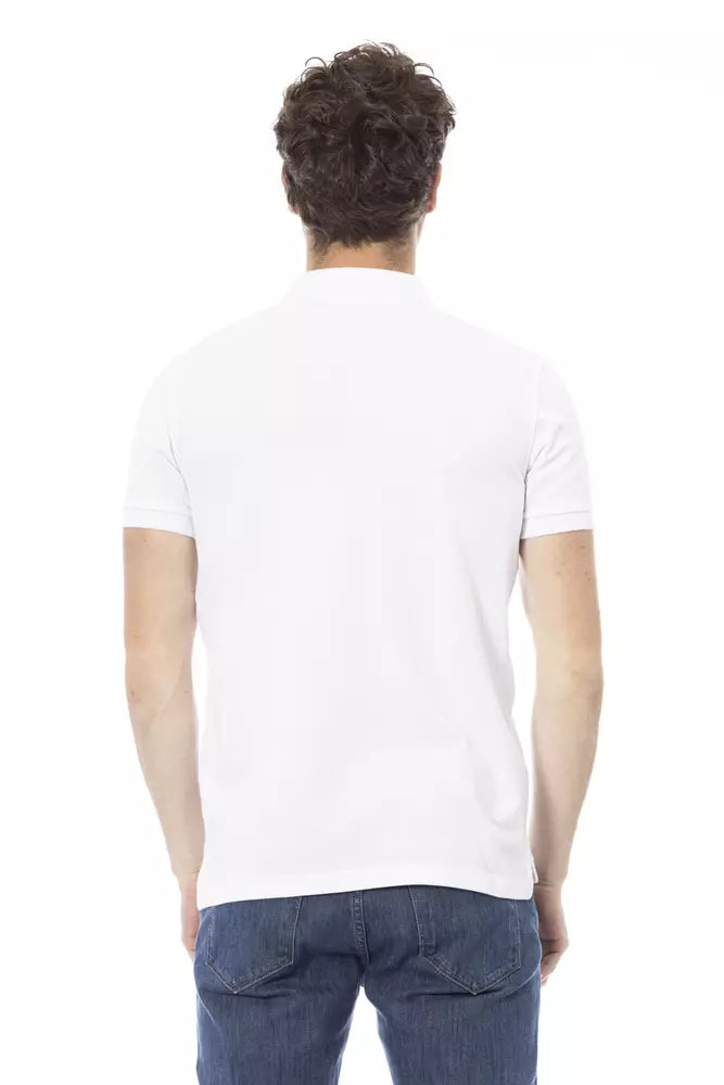Baldinini Trend White Cotton Men Polo Shirt $200.00 Baldinini Trend Luzworld