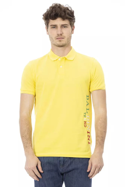 Baldinini Trend Yellow Cotton Men Polo Shirt $200.00 Baldinini Trend Luzworld
