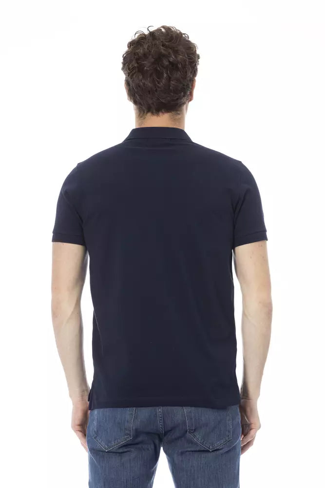 Baldinini Trend Blue Cotton Men Polo Shirt $200.00 Baldinini Trend Luzworld