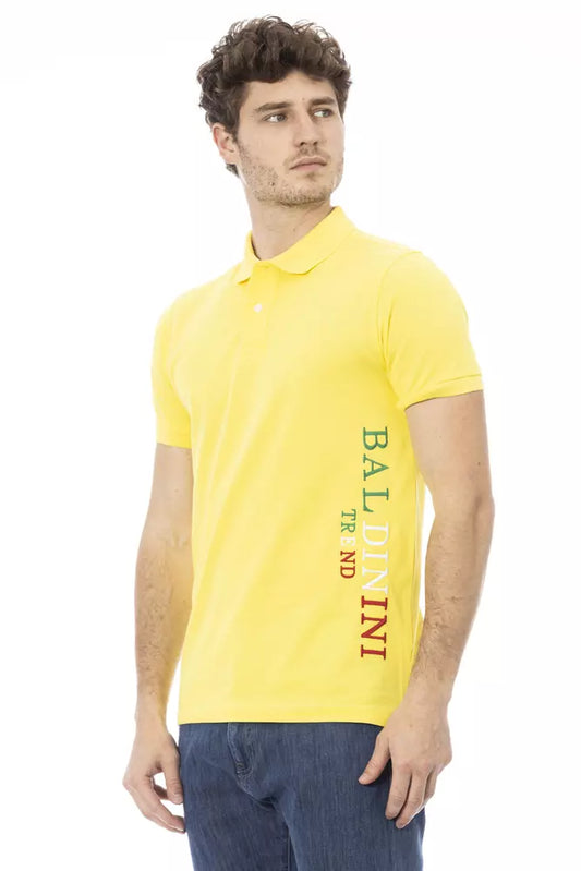 Baldinini Trend Yellow Cotton Men Polo Shirt $200.00 Baldinini Trend Luzworld