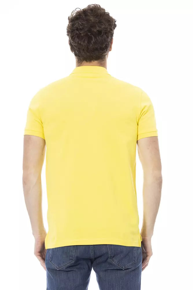 Baldinini Trend Yellow Cotton Men Polo Shirt $200.00 Baldinini Trend Luzworld