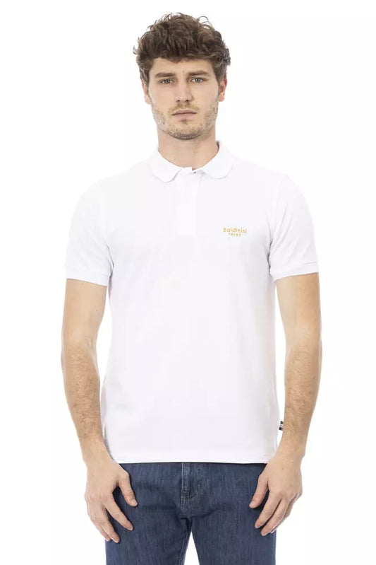 Baldinini Trend White Cotton Men Polo Shirt $177.00 Baldinini Trend Luzworld