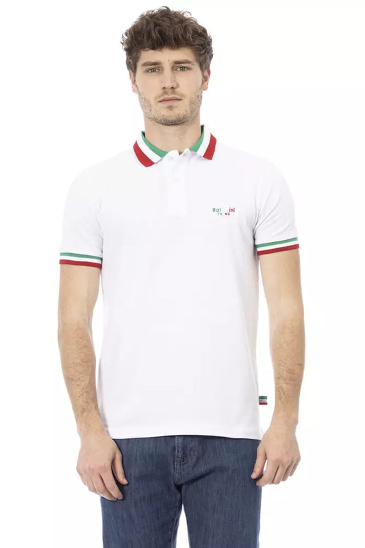 Baldinini Trend White Cotton Men Polo Shirt $177.00 Baldinini Trend Luzworld