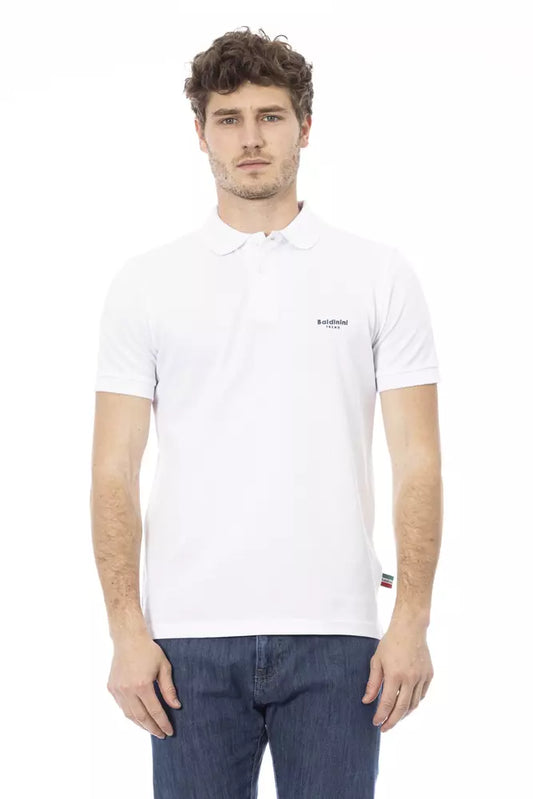 Baldinini Trend White Cotton Men Polo Shirt $188.00 Baldinini Trend Luzworld