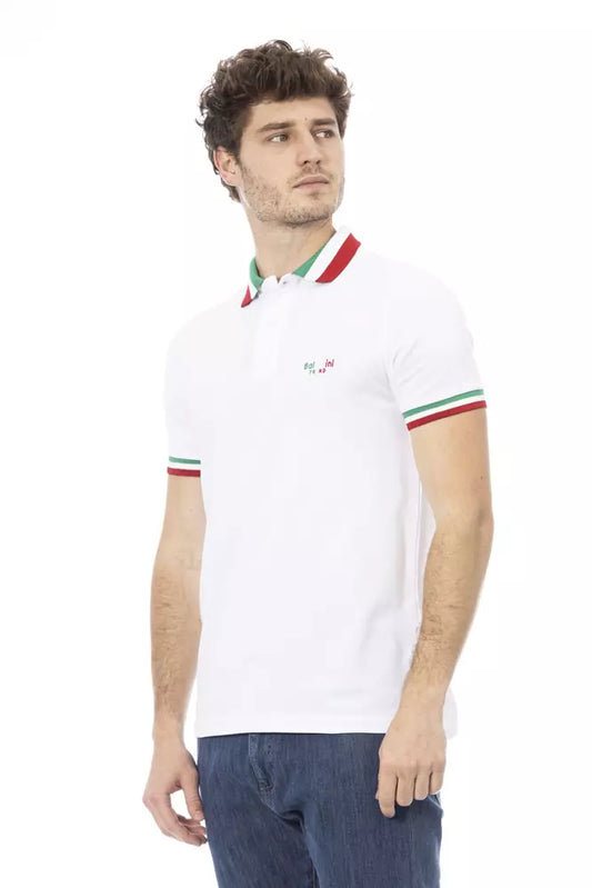 Baldinini Trend White Cotton Men Polo Shirt $177.00 Baldinini Trend Luzworld