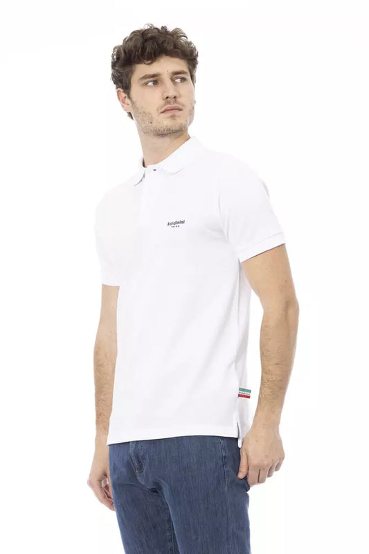 Baldinini Trend White Cotton Men Polo Shirt $188.00 Baldinini Trend Luzworld