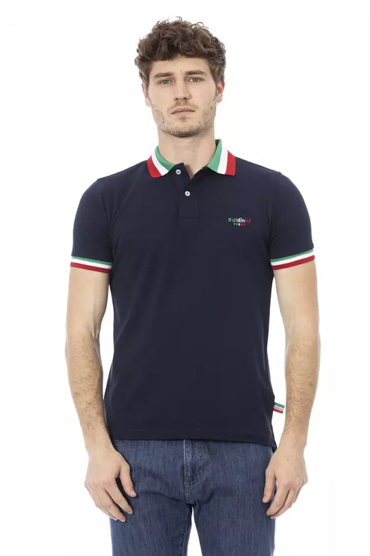 Baldinini Trend Blue Cotton Men Polo Shirt $177.00 Baldinini Trend Luzworld