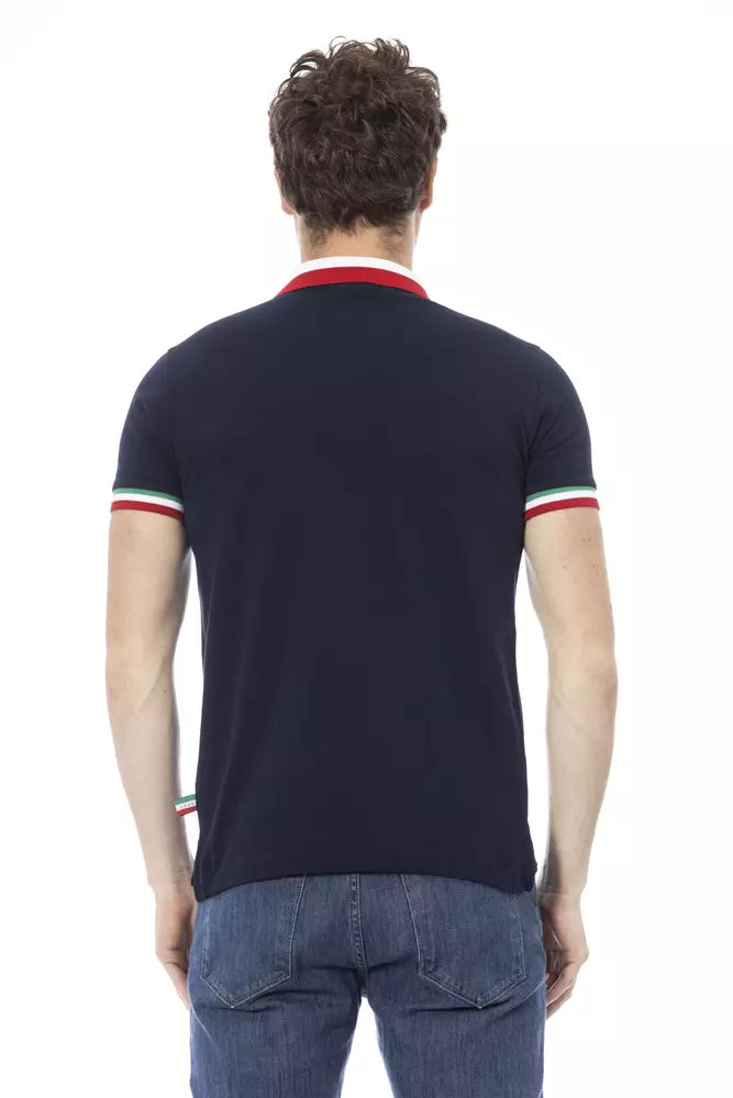 Baldinini Trend Blue Cotton Men Polo Shirt $177.00 Baldinini Trend Luzworld
