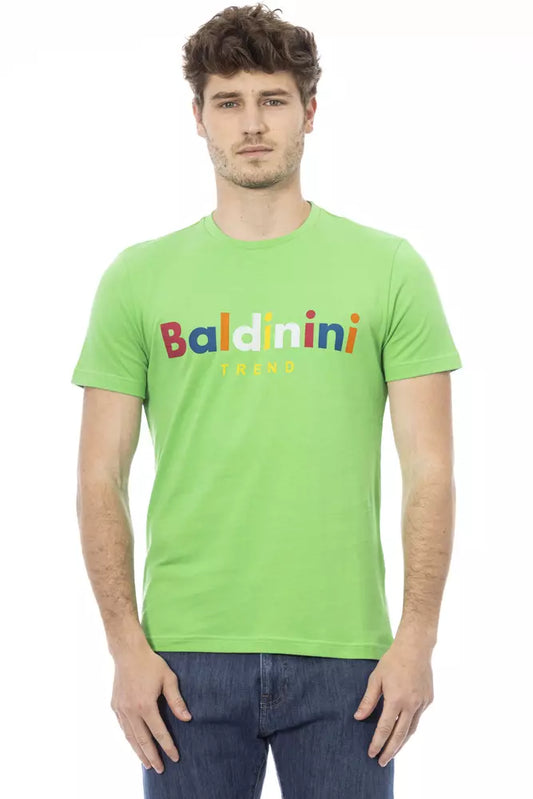 Baldinini Trend Green Cotton Men T-Shirt $163.00 Baldinini Trend Luzworld