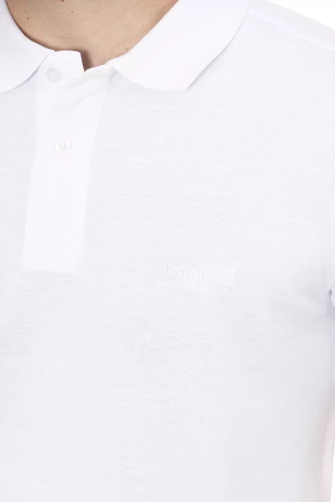 Baldinini Trend White Cotton Men Polo Shirt $177.00 Baldinini Trend Luzworld