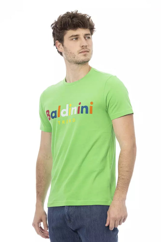 Baldinini Trend Green Cotton Men T-Shirt $163.00 Baldinini Trend Luzworld