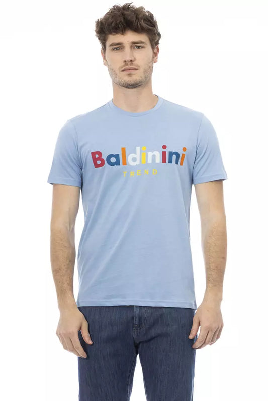 Baldinini Trend Light Blue Cotton Men T-Shirt $163.00 Baldinini Trend Luzworld