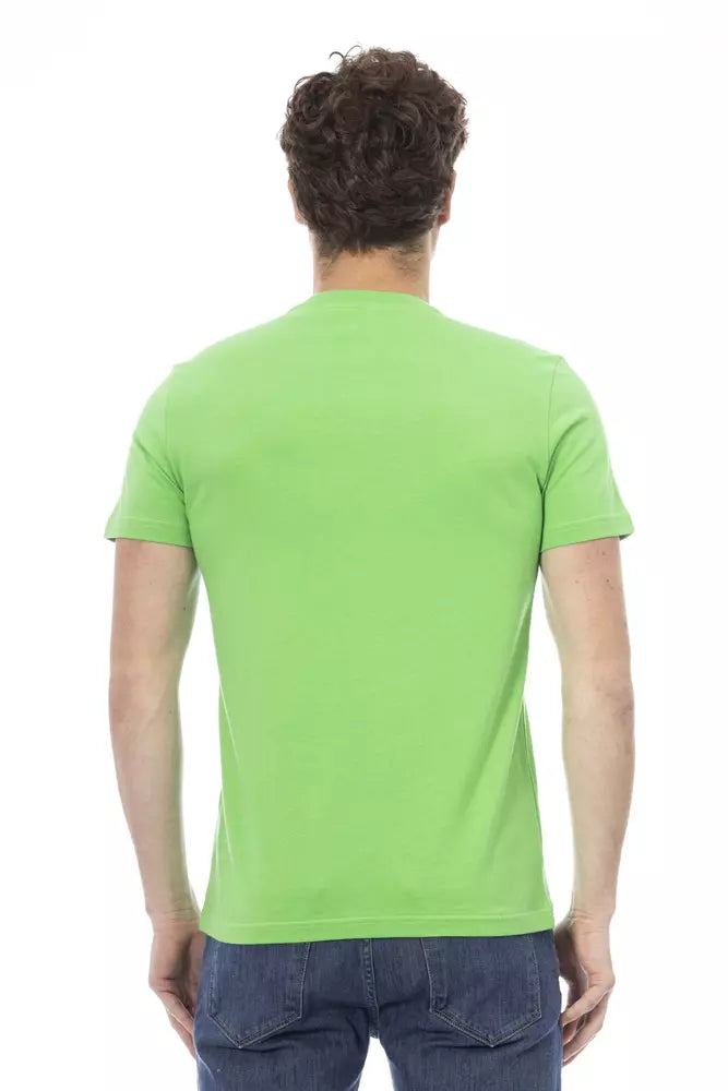 Baldinini Trend Green Cotton Men T-Shirt $163.00 Baldinini Trend Luzworld