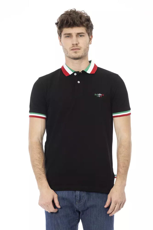 Baldinini Trend Black Cotton Men Polo Shirt $177.00 Baldinini Trend Luzworld