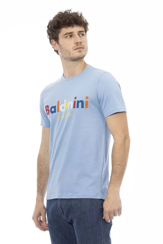 Baldinini Trend Light Blue Cotton Men T-Shirt $163.00 Baldinini Trend Luzworld