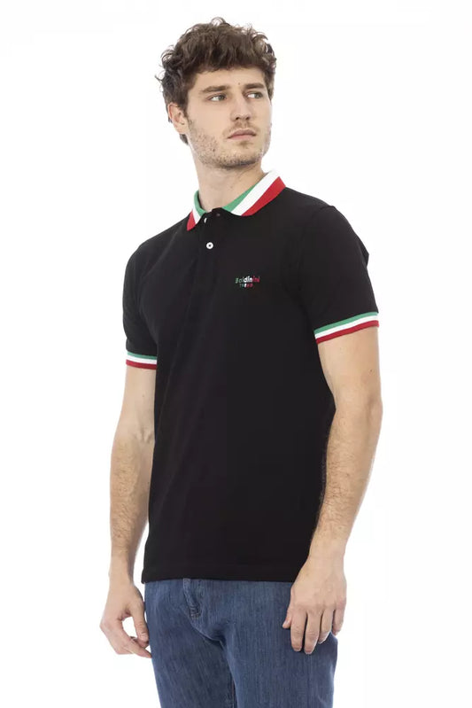 Baldinini Trend Black Cotton Men Polo Shirt $177.00 Baldinini Trend Luzworld