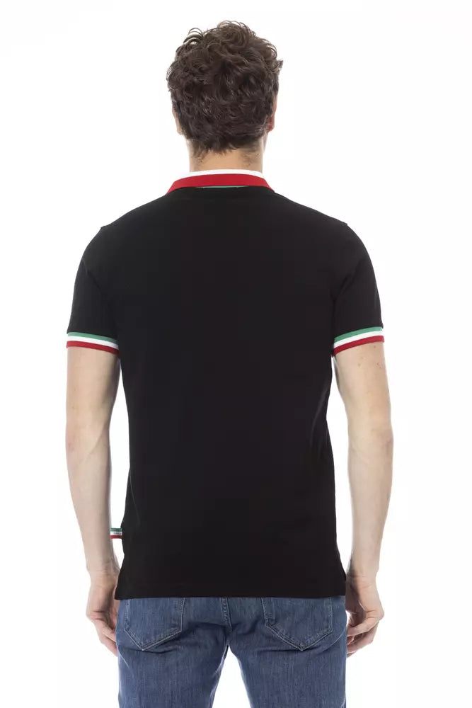 Baldinini Trend Black Cotton Men Polo Shirt $177.00 Baldinini Trend Luzworld