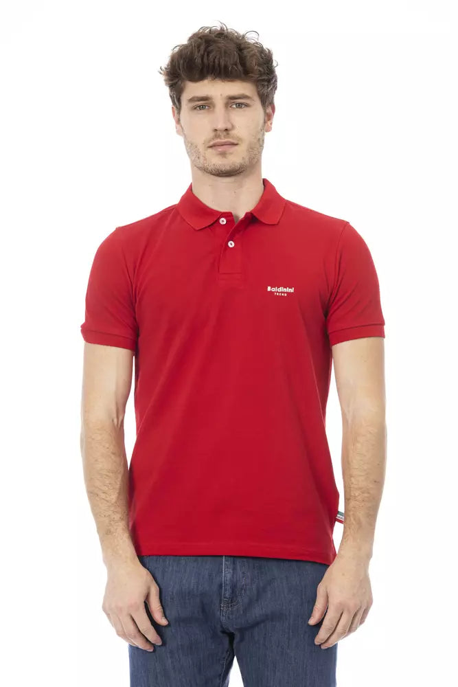 Baldinini Trend Red Cotton Men Polo Shirt $188.00 Baldinini Trend Luzworld