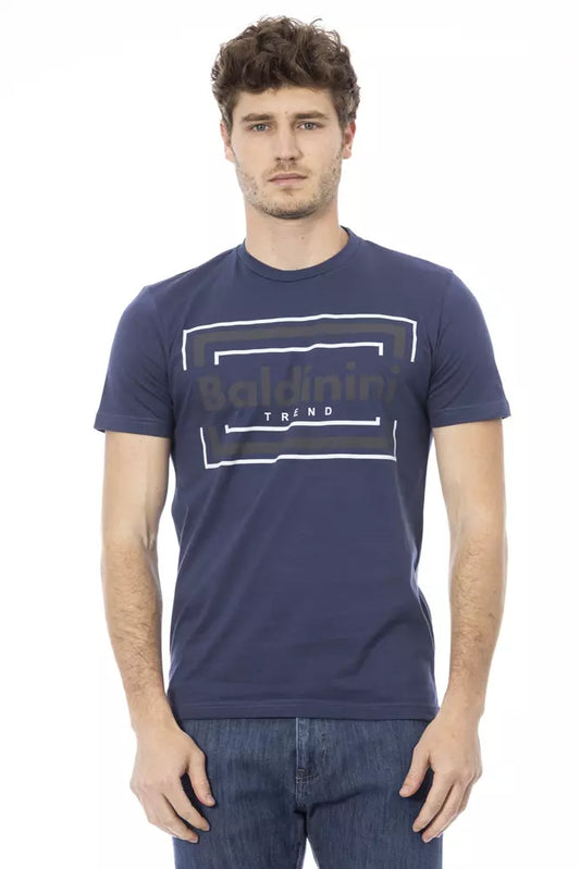 Baldinini Trend Blue Cotton Men T-Shirt $163.00 Baldinini Trend Luzworld