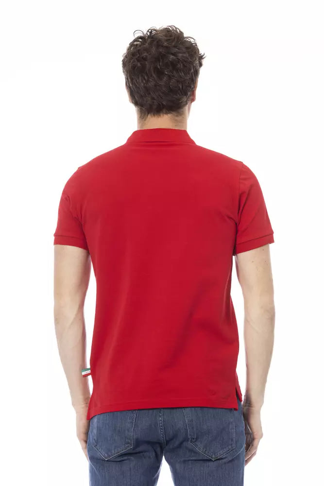 Baldinini Trend Red Cotton Men Polo Shirt $188.00 Baldinini Trend Luzworld