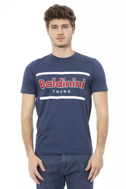 Baldinini Trend Blue Cotton Men T-Shirt $163.00 Baldinini Trend Luzworld