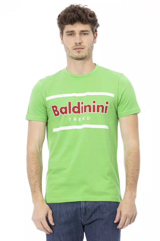 Baldinini Trend Green Cotton Men T-Shirt $163.00 Baldinini Trend Luzworld