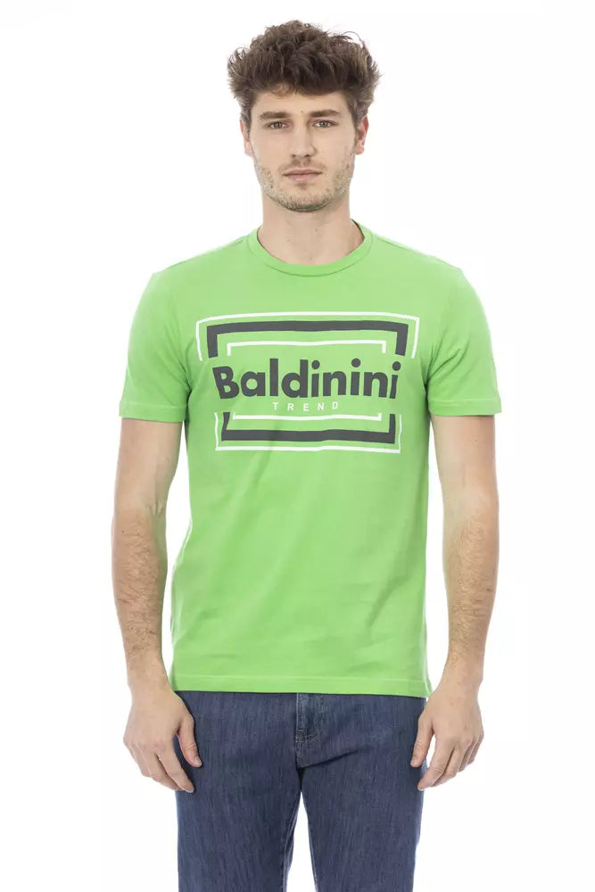 Baldinini Trend Green Cotton Men T-Shirt $163.00 Baldinini Trend Luzworld